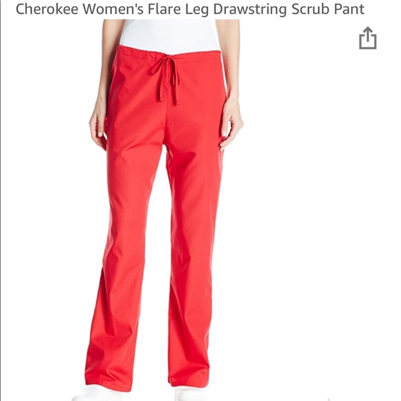 Cherokee Pants - Cherokee Red Flare Scrub pants nursing